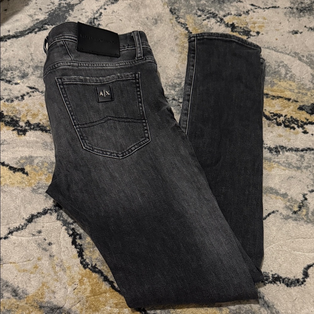Armani Exchange Men's Dark Gray Slim Jeans